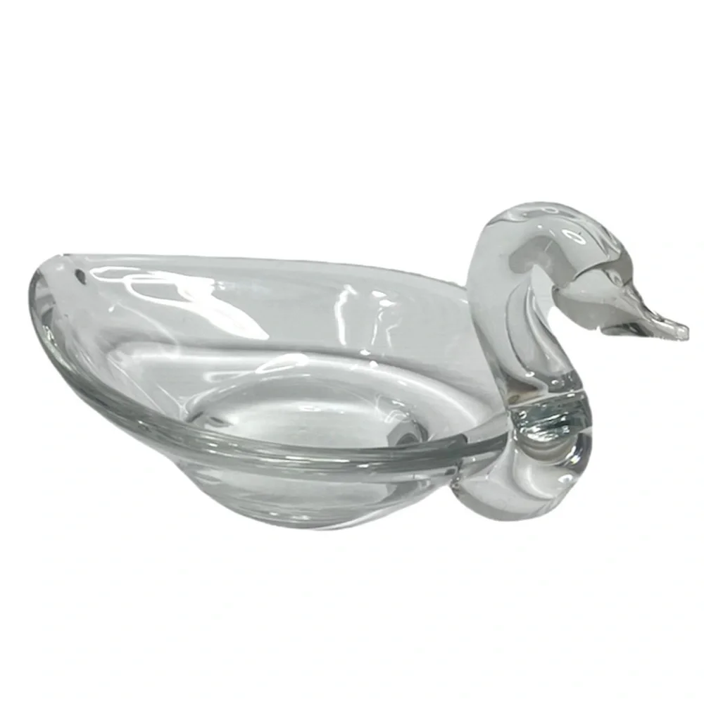 Antique Glass Swan Vintage Hand Blown Glass Swan Antique Vintage Decorative Dish