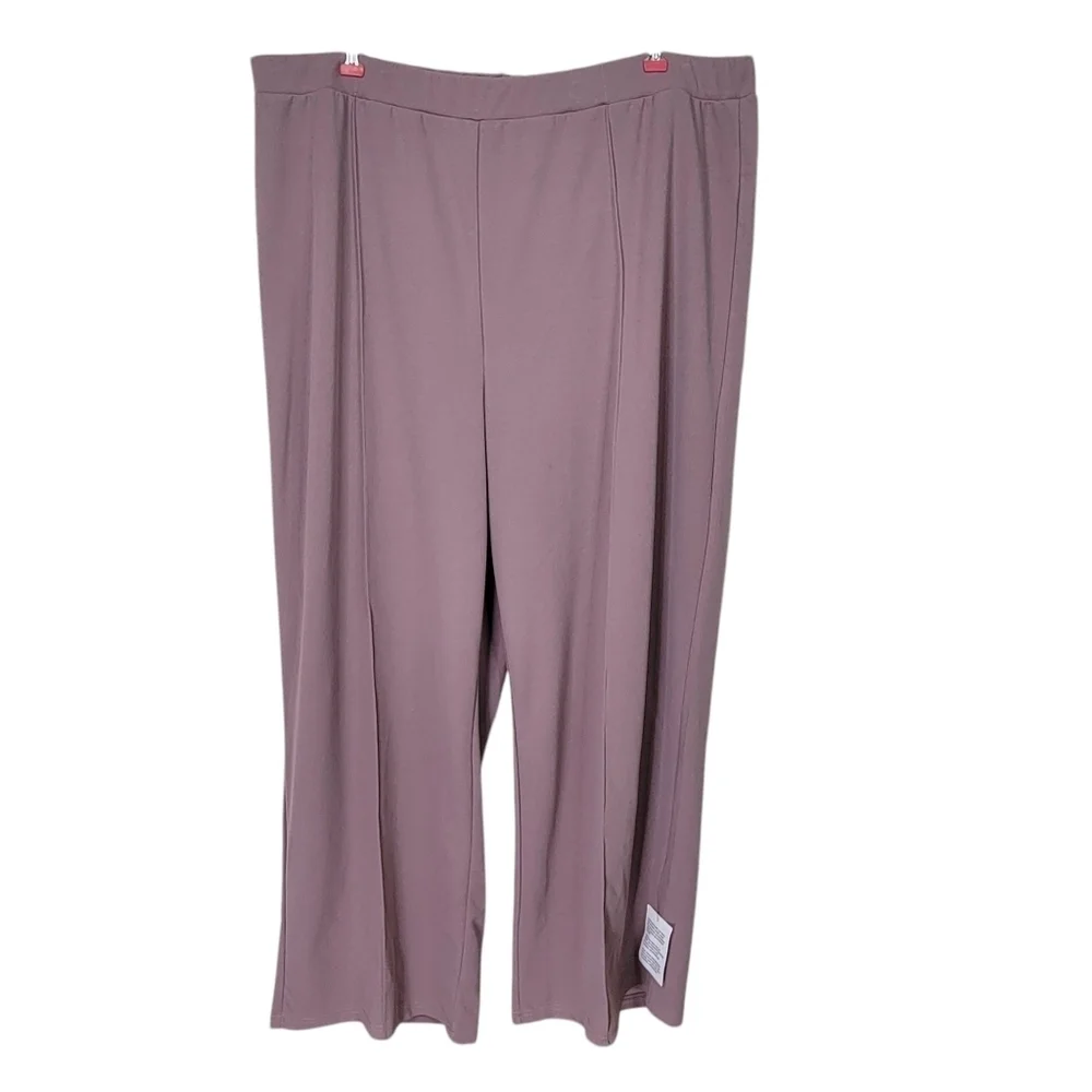 ASOS Curve Pants Size 20 44X31 Pleated Wide Leg Pull On Elastic Waist High Rise