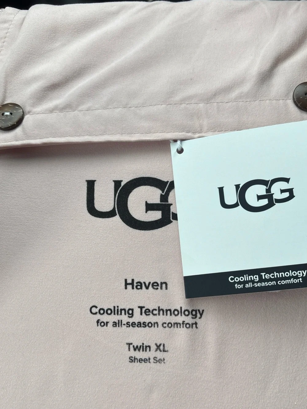 UGG Haven Twin XL Cooling Sheet Set in rose  tint