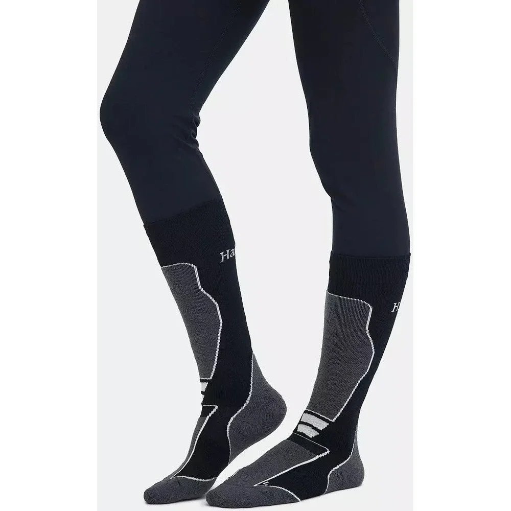 Halfdays Light Cushion Merino Ski Socks Womens M/L 9-12 Black Grey NWT