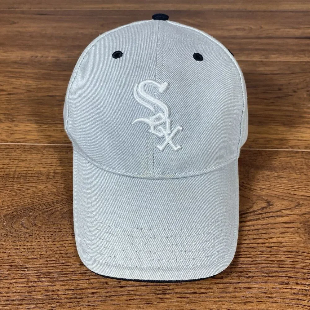 Chicago White Sox Hat MLB Gray Baseball Cap One Size Adjustable Strapback