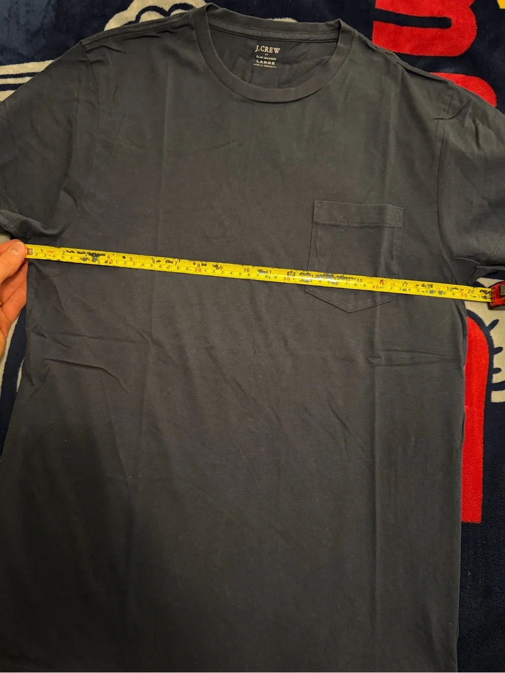 J. Crew Slim-Washed Pocket Crewneck T-Shirt Navy Blue Men’s Large L 100% Cotton
