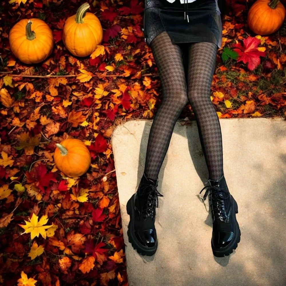 N/A houndstooth black