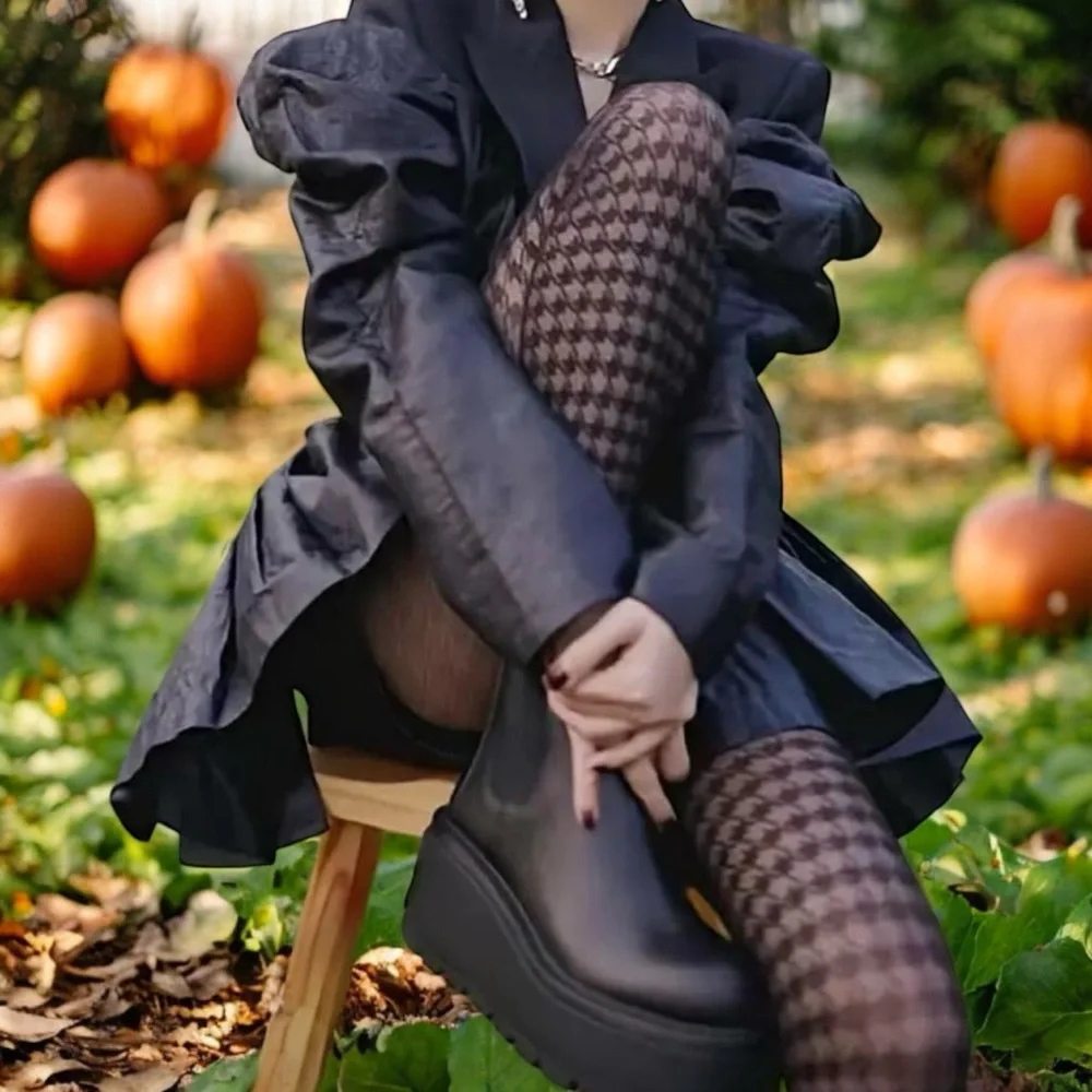 N/A houndstooth black