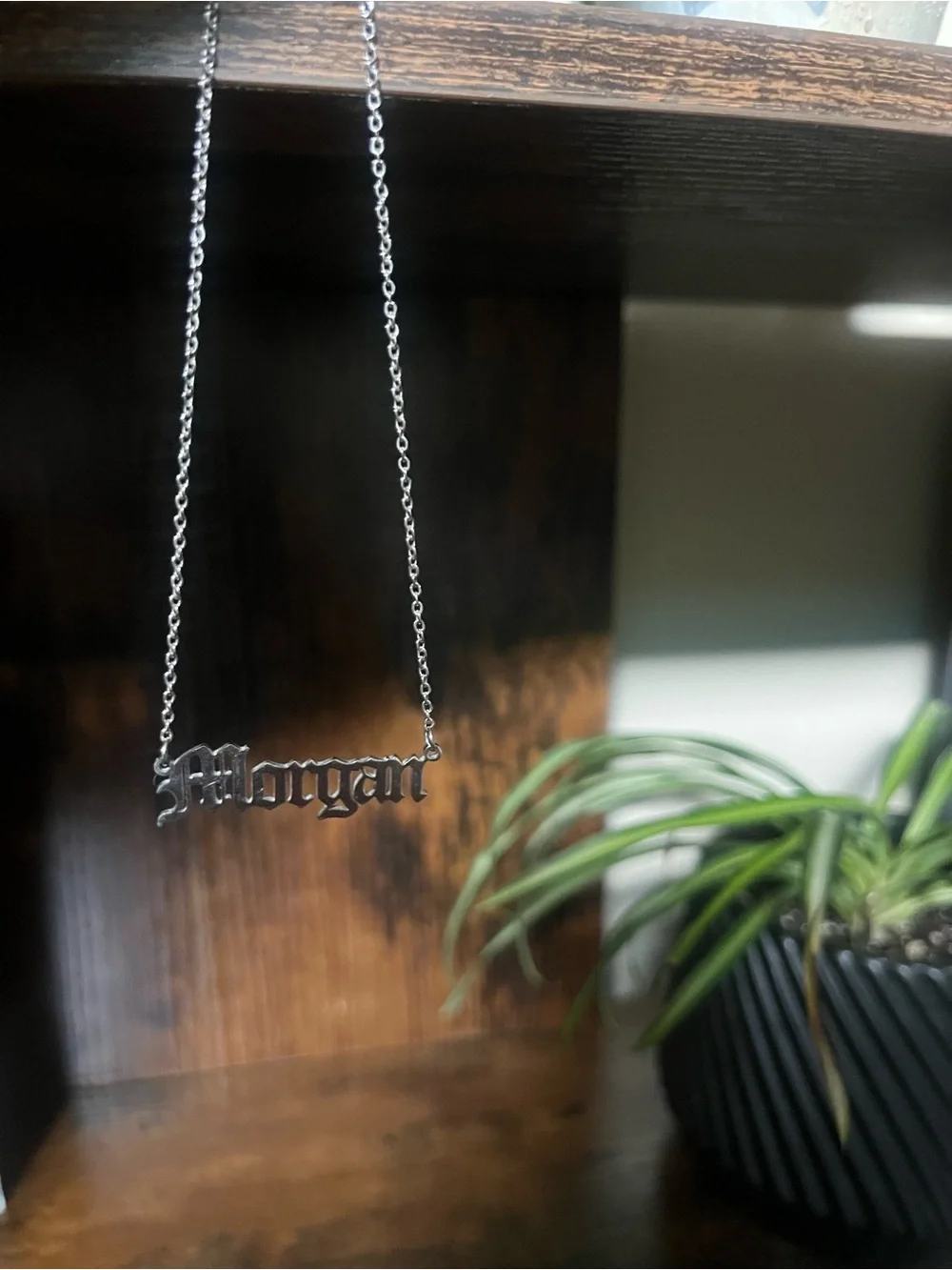 Personalized Morgan Script Name Necklace - Silver