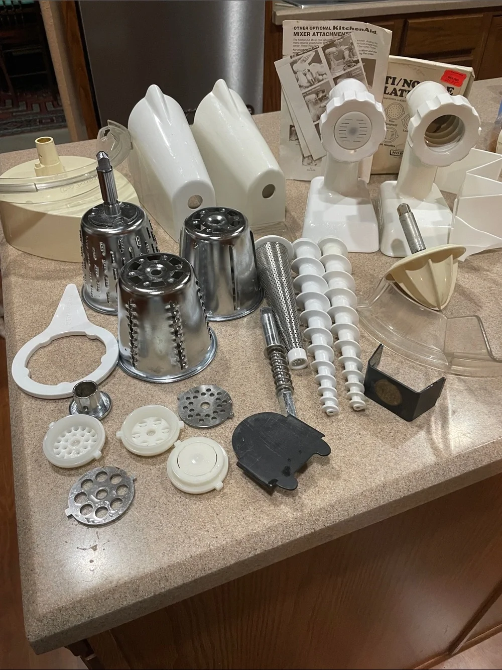White Kitchen Mixer Attachment Set - Multi-Purpose Accessory Kit