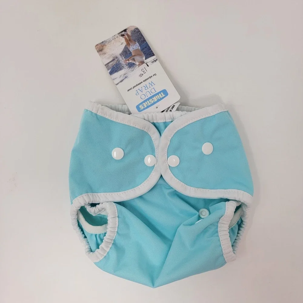 NWT Thirsties Aqua Duo Wrap Snap Waterproof Diaper Cover Size 1  ( 6-18 pounds )