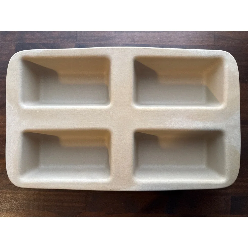 PAMPERED CHEF STONEWARE 4 MINI LOAF BREAD PAN FAMILY HERITAGE CLASSIC COLLECTION