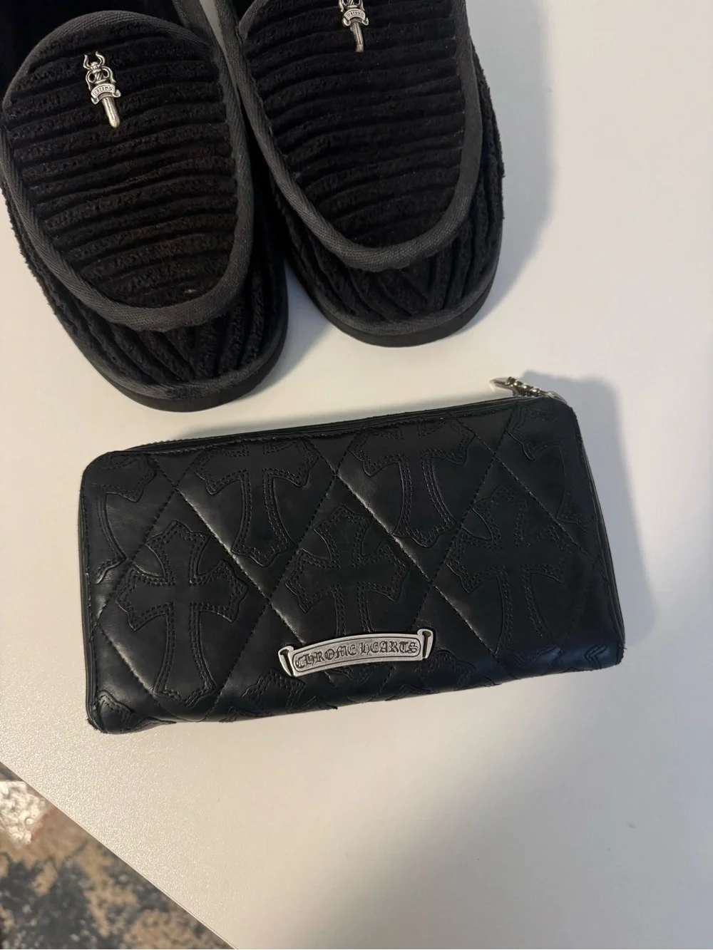 Chrome Hearts Black flooded patches wallet