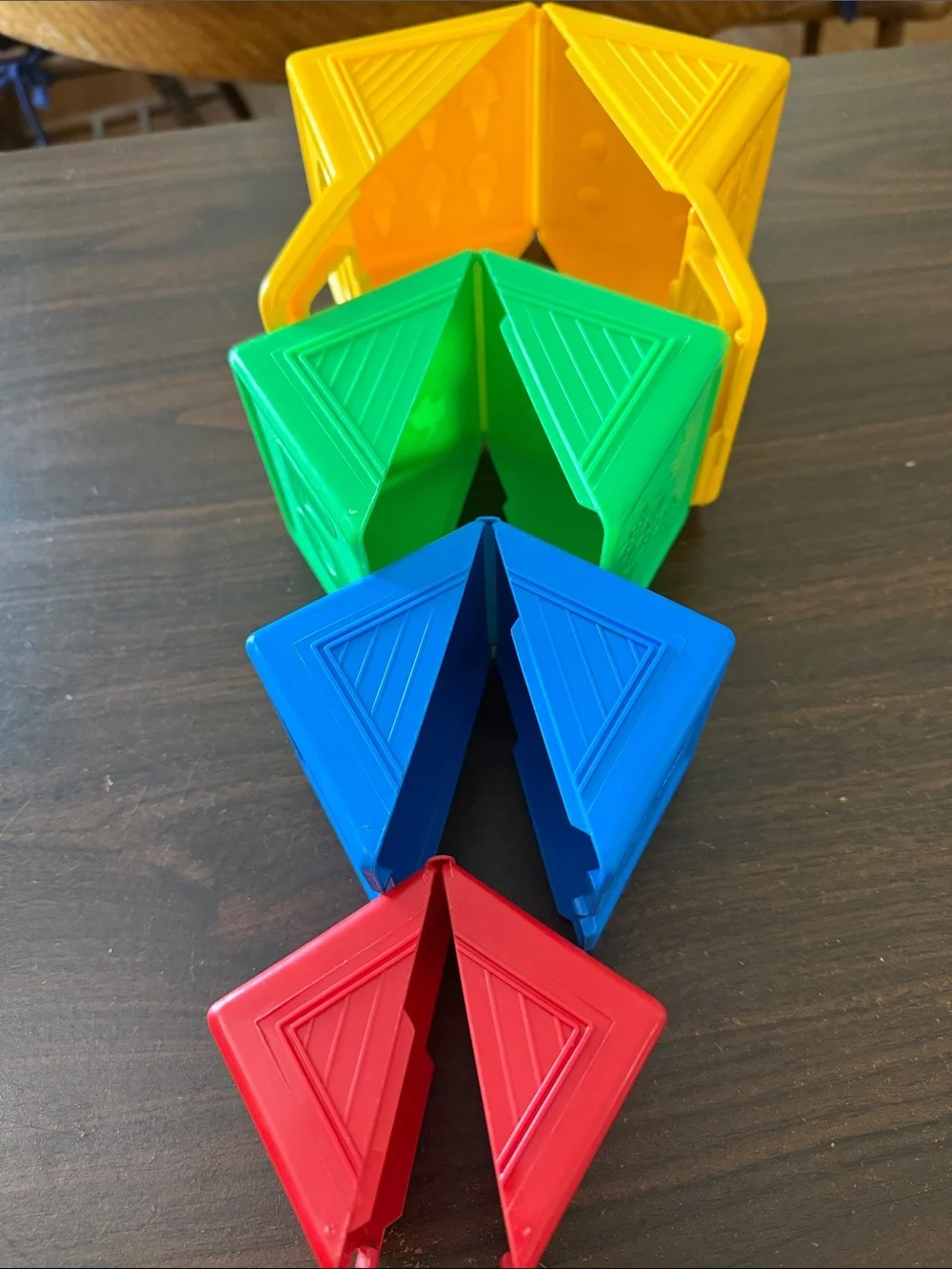 Vintage 1980s Fisher Price Nesting Triangles Stacking Toy - Blocks