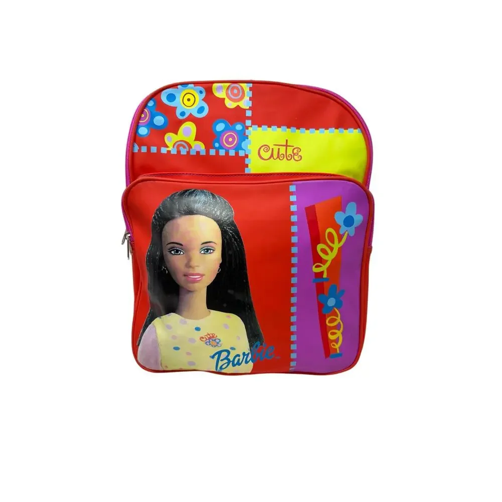 Vintage 2001 Barbie Backpack Pink Red Floral Graphic School Bag‎ NWT