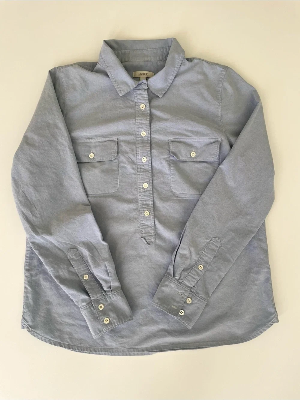 J. Crew Light Blue Casual Button-Front Long Sleeve Cotton Shirt