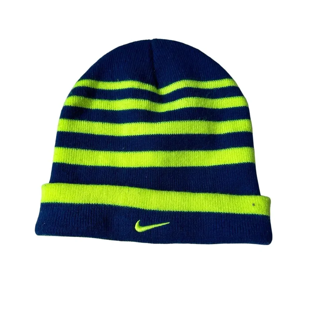 Nike Youth Beanie - Blue and Green Winter Hat