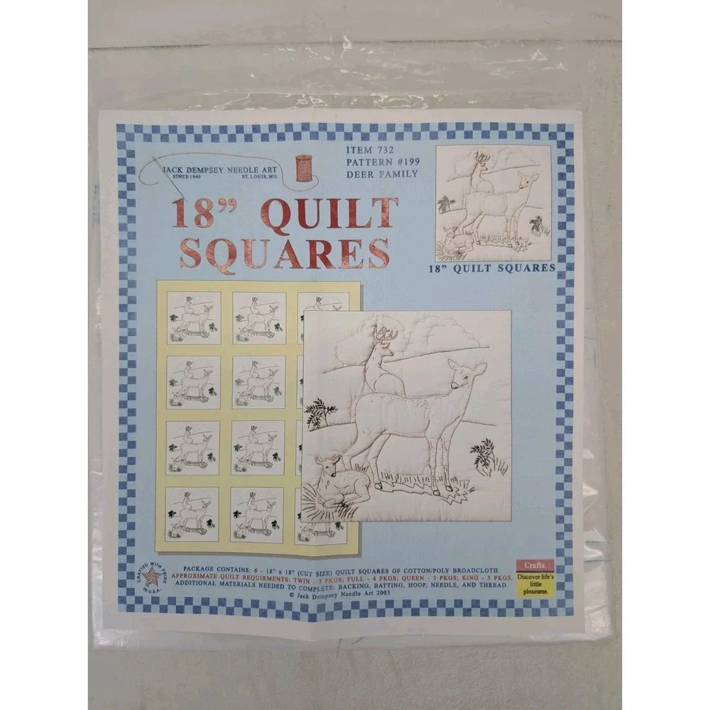 Vintage Jack‎ Dempsey Quilt Square 5 Squares 18