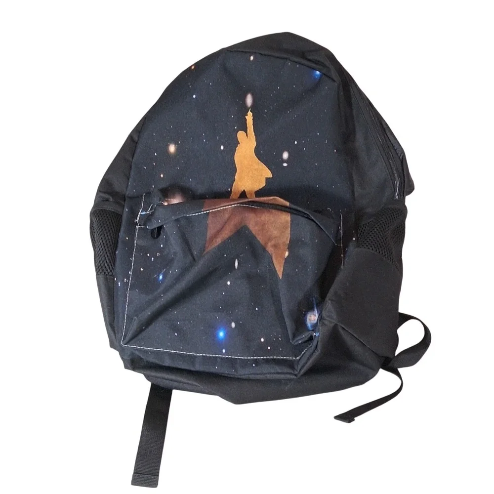 Hamilton Musical Galaxy Star Backpack Black Canvas Theater Fan School‎ Bag
