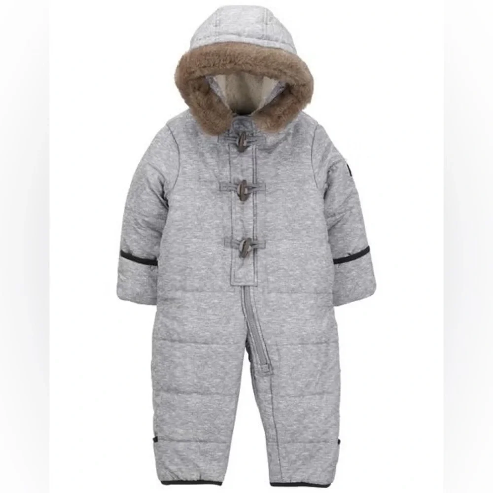 OshKosh B’gosh‎ Faux Fur Heavyweight Hooded Pram Suit – Size 6-9 Months-NWT ❄️☃️