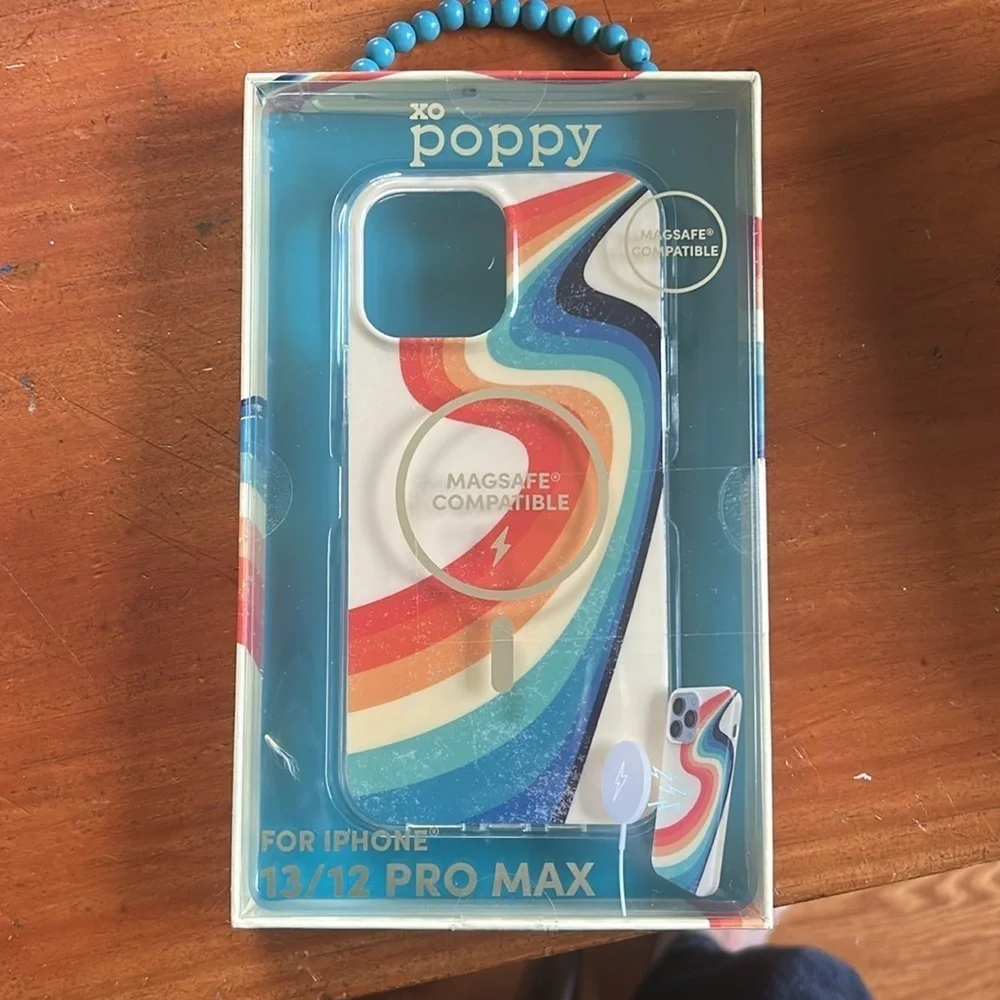 XO Poppy iPhone 13/12 Pro Max Magsafe Compatible Rainbow Durable Case