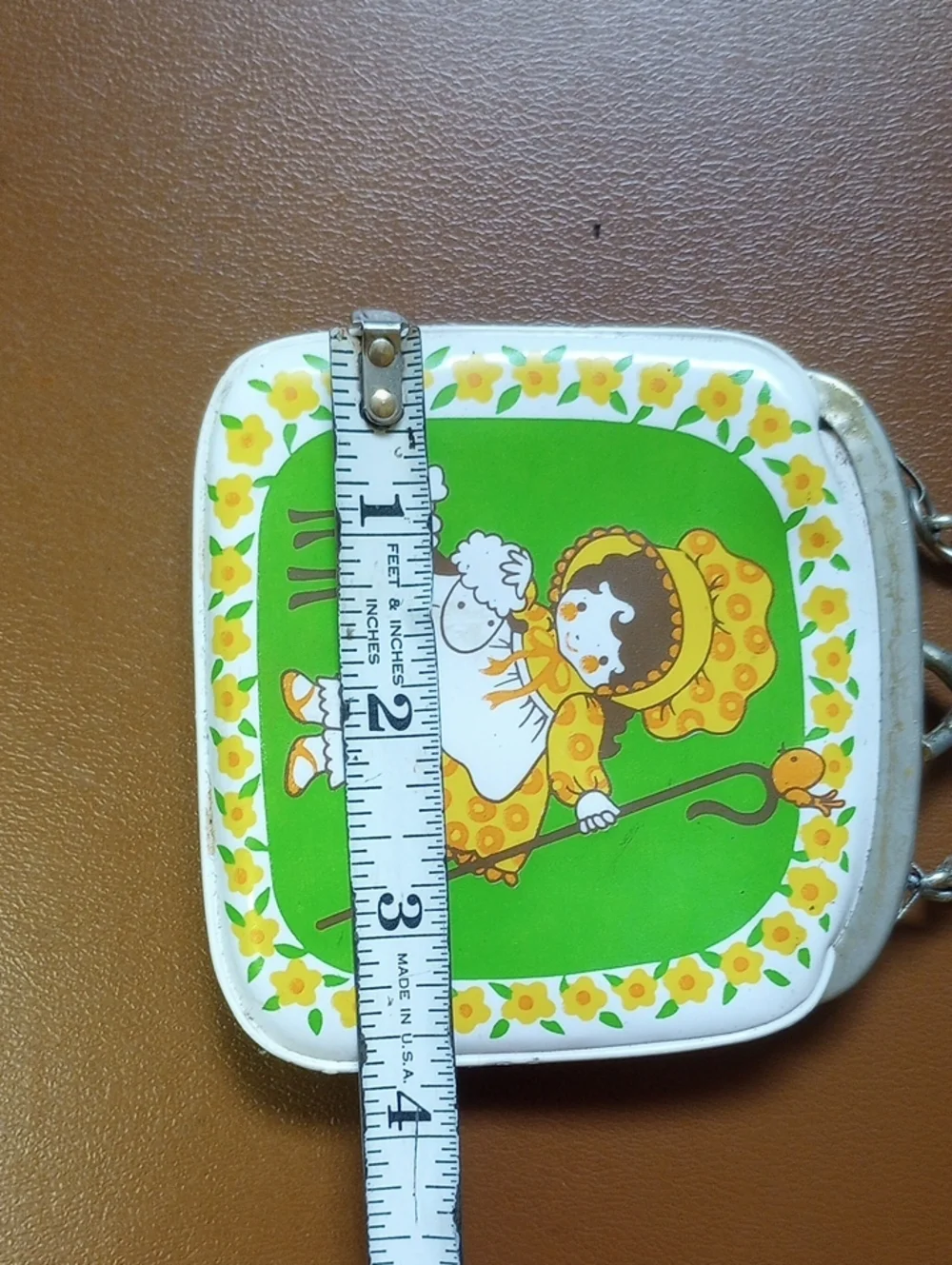 Hallmark Vtg Little Bo Peep Change Purse/Pocketbook. Green Yellow Orange White