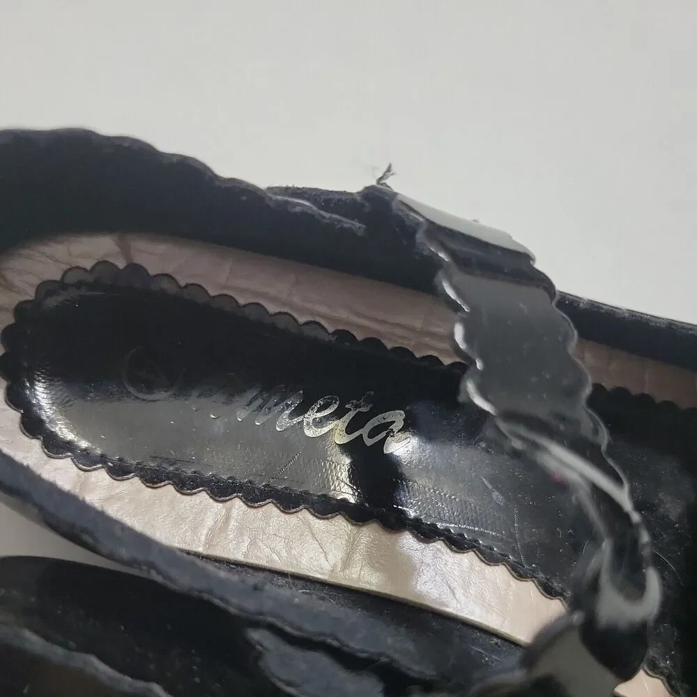 Ameta Shoes Girl 4 Black Hook Loop Flat Mary Jane Strap Top Comfort Stretch Flat