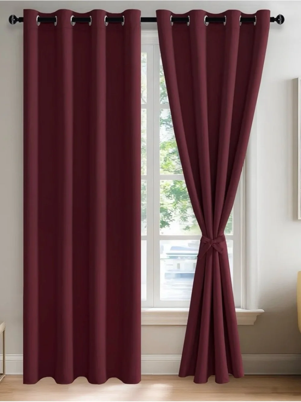 Burgundy curtains 52 x 84”