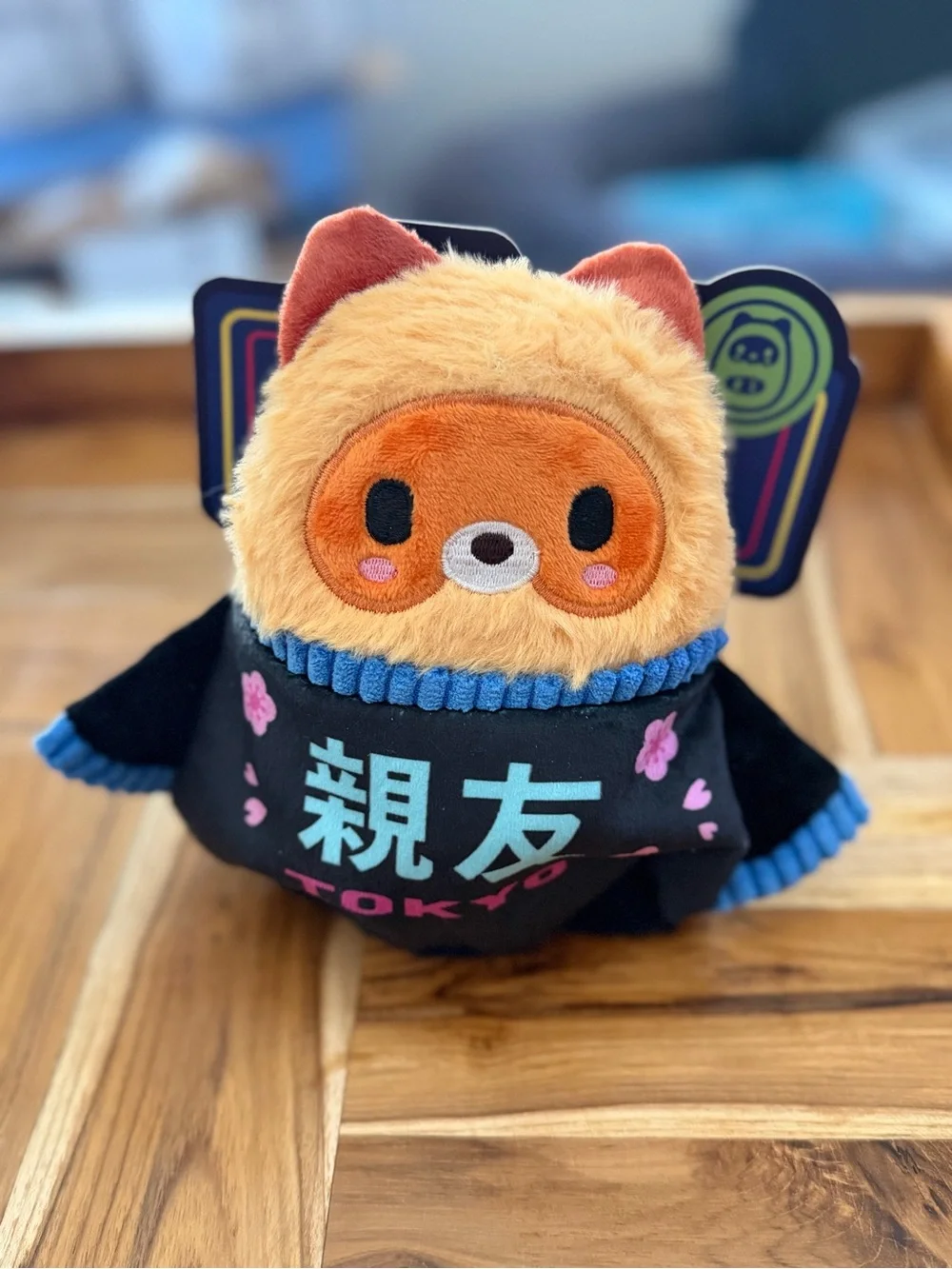 Bark Plush Fox Toy in Orange, Blue, Black and Pink