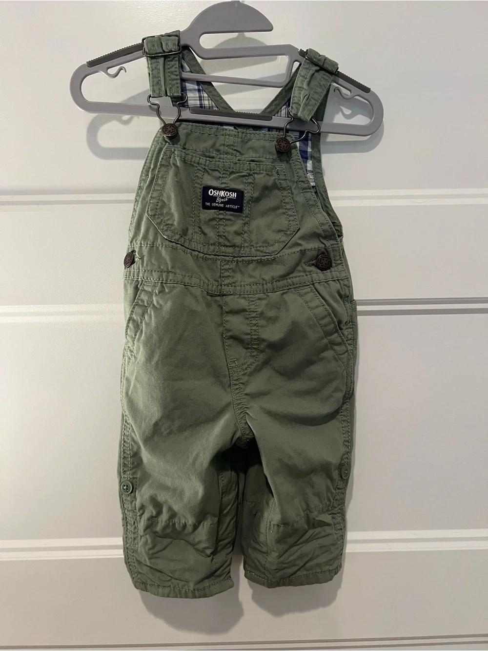OshKosh B'gosh Olive Green Kids Overalls with Adjustable Straps