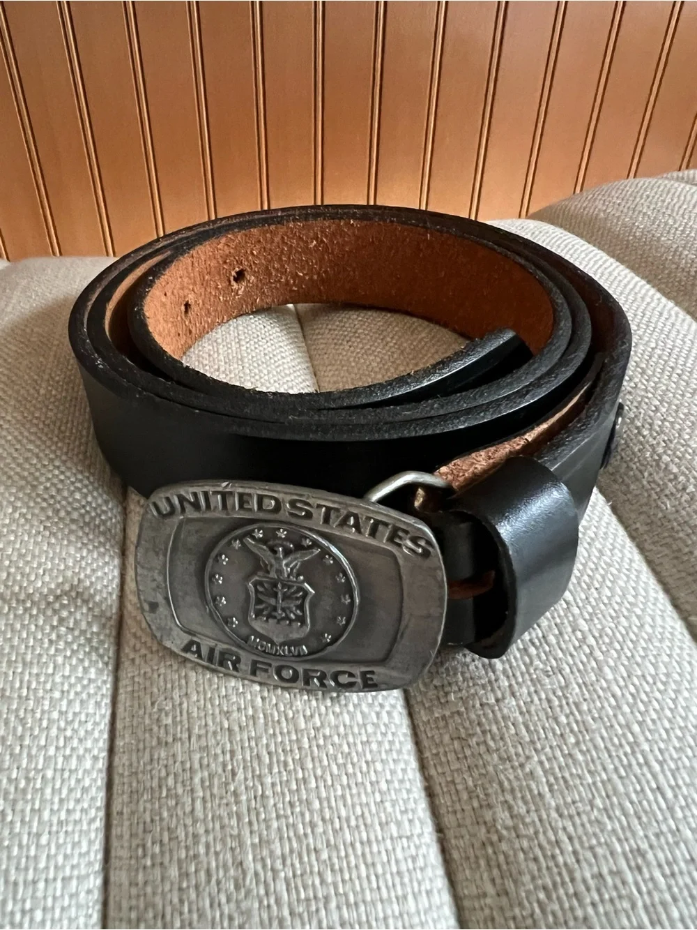 Vintage Siskiyou United States Air Force Belt Buckle with Jay-Pee Leather Belt