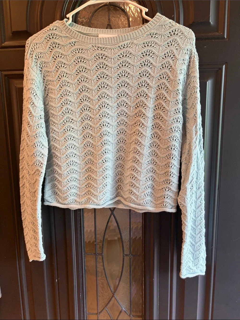 The Children's Place Light Gray Open-Knit Wave Sweater