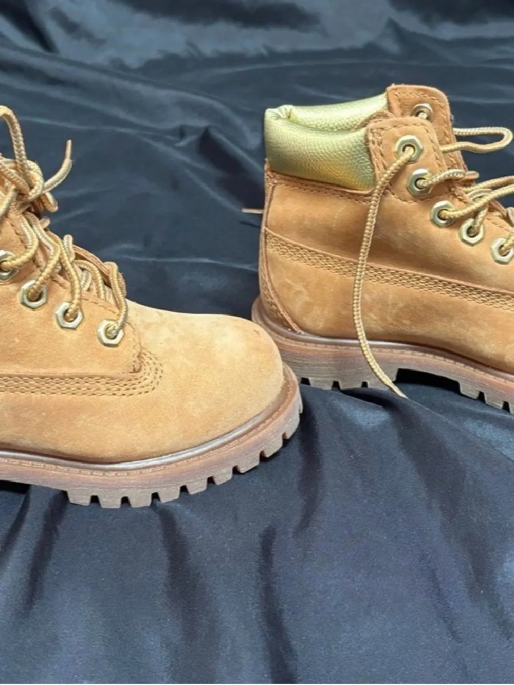 Kids Tan Suede Lace-Up Boots