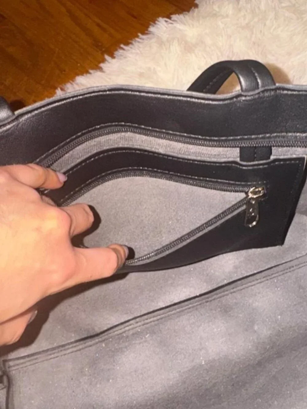 Unsure black leather