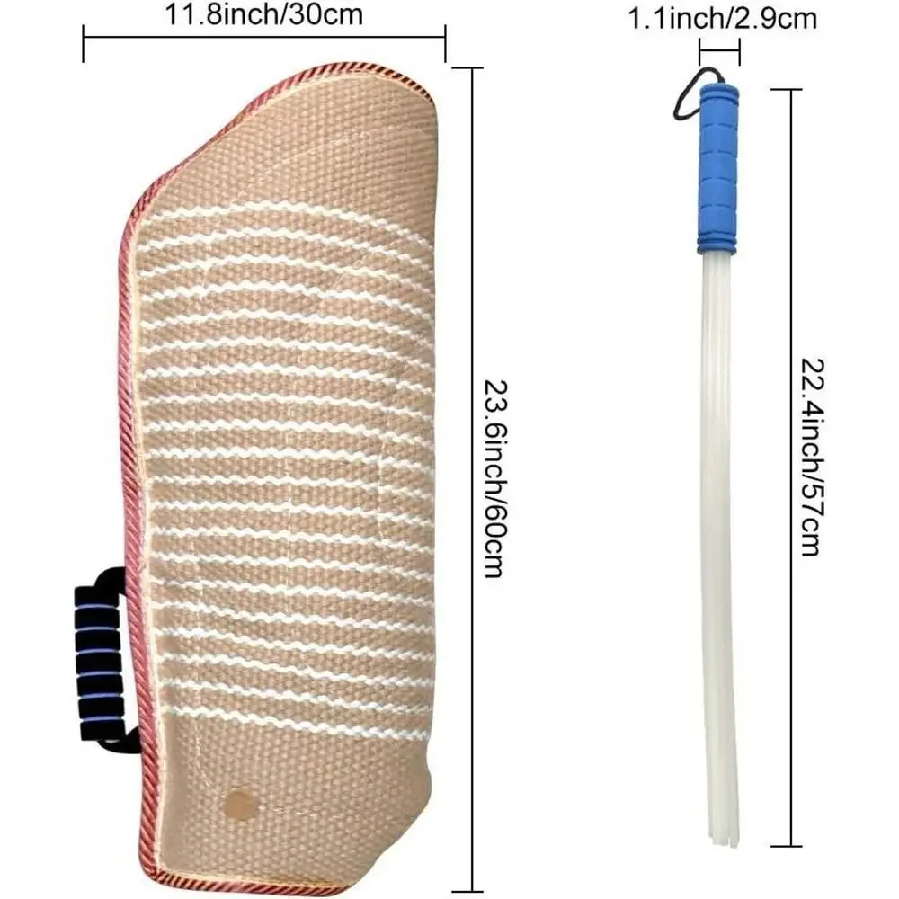Professional Dog Bite Training Set Heavy Duty Sleeve Arm & Whip Agitation Stick