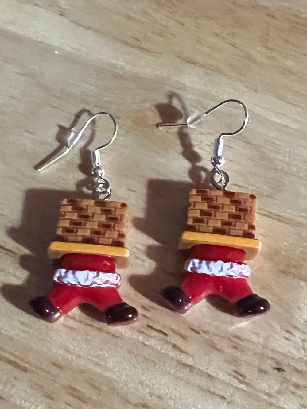 Novelty Red Santa Legs Dangle Earrings E172
