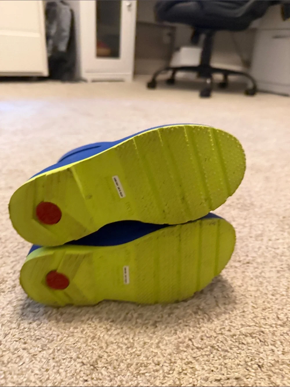 Hunter Kids Royal Blue Rain Boots with Neon Yellow Accents