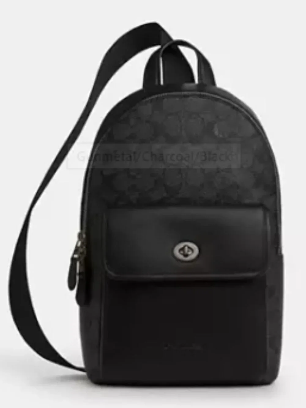 COACH Turnlock Sling Pack in Signature Canvas Black NWT