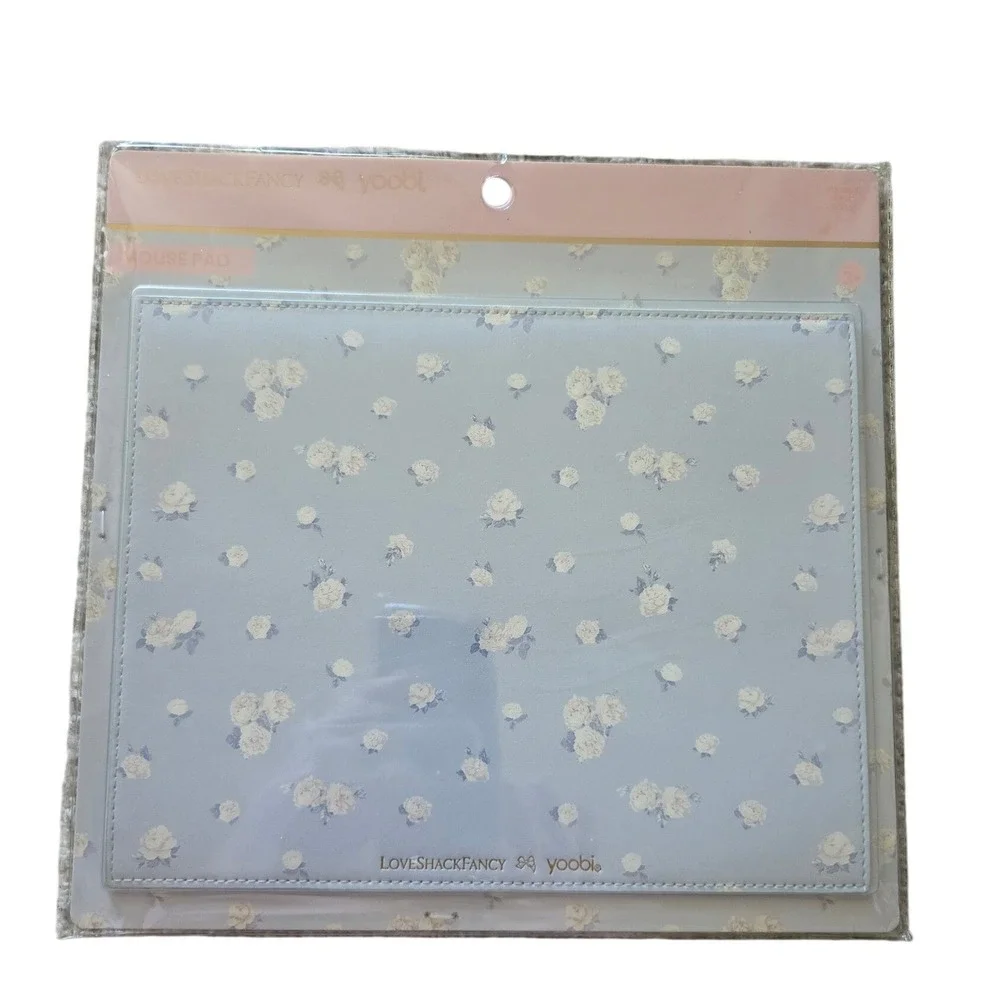 LoveShackFancy Yoobi Mouse Pad OS Blue New Floral Rose Cottagecore Office