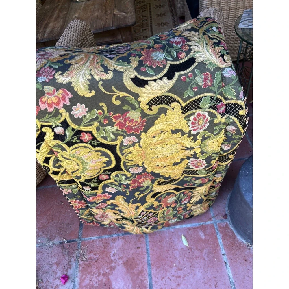 King Pillow Sham Set Black Italian Floral Baroque Romantic Horchow Tapestry