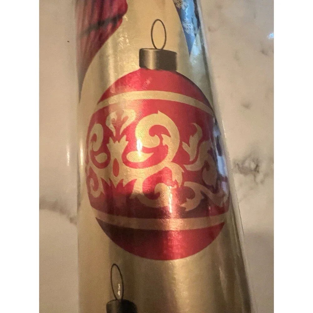 Roll Christmas Gift Wrap 269 Sq ft guilded ornaments gold heavyweight foil