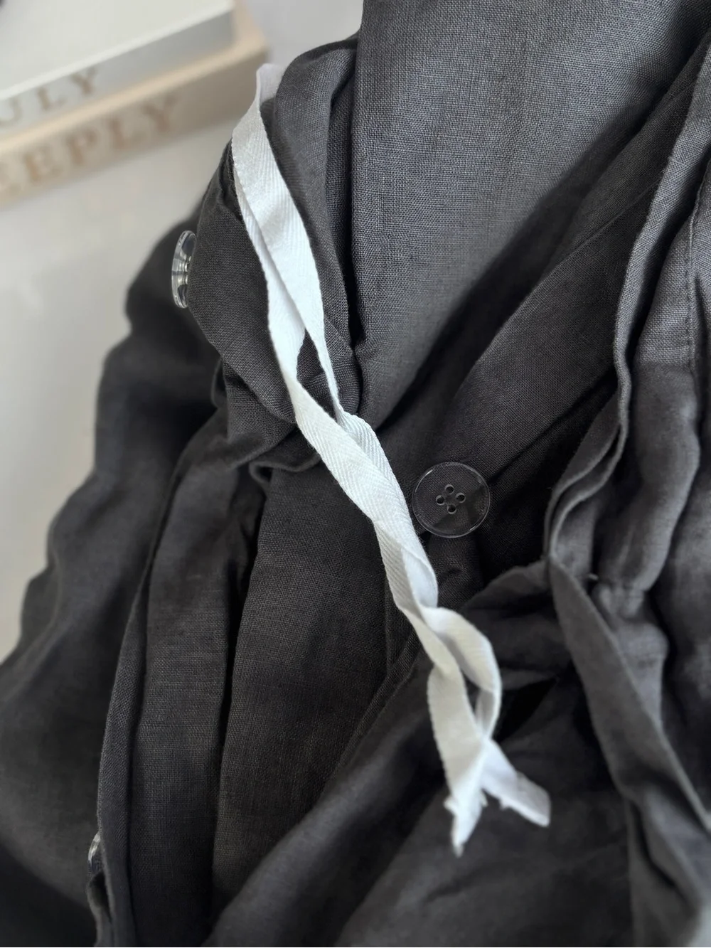 Quince charcoal linen