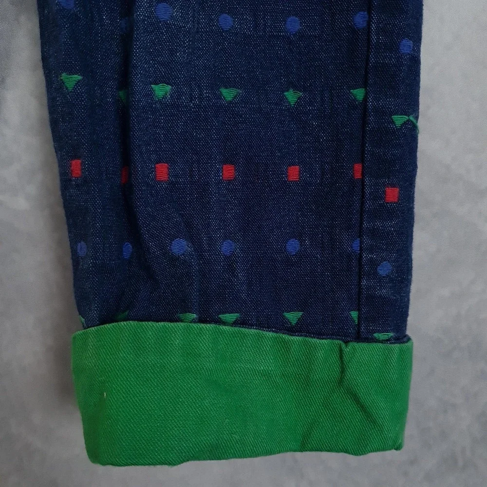 Vintage OshKosh B'gosh Overalls Toddler 3T Vestbak Colorblock Geometric 80s