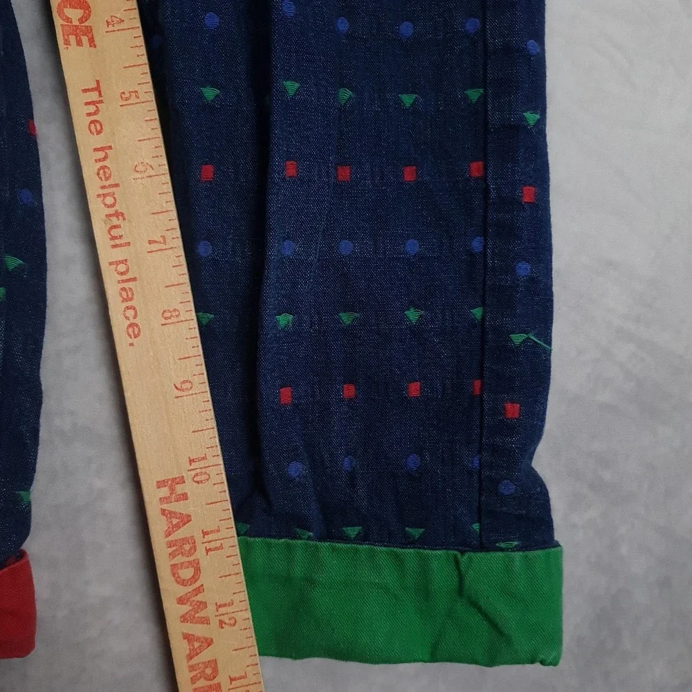 Vintage OshKosh B'gosh Overalls Toddler 3T Vestbak Colorblock Geometric 80s