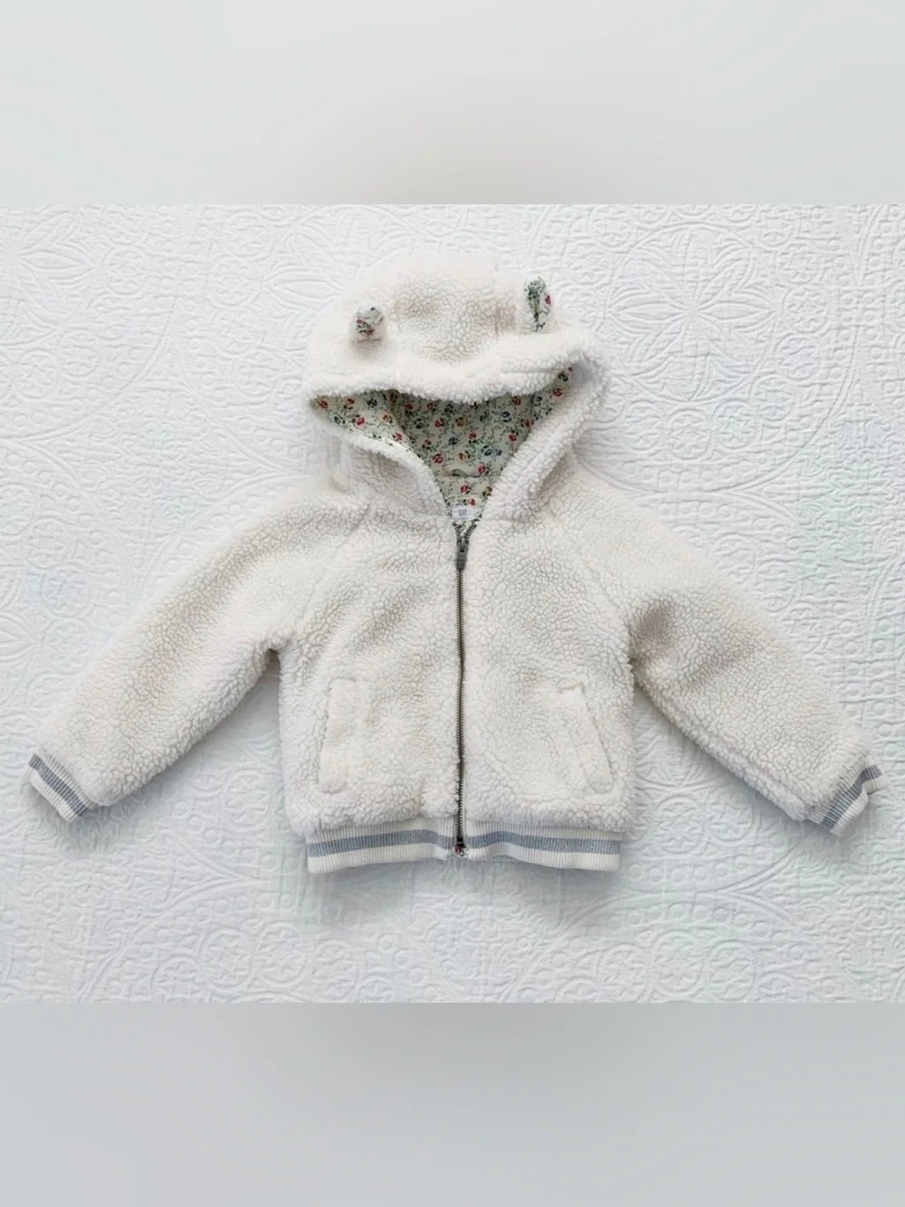 GAP x Sarah Jessica Parker Hooded Fleece Bunny Bomber Jacket - 4