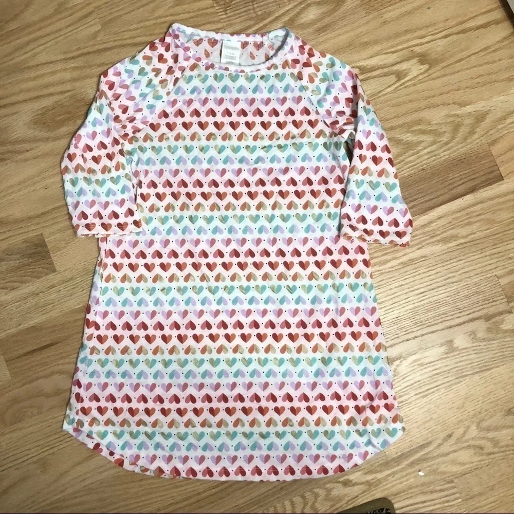 Gymboree Heart Print Shirt Dress Long Sleeve Small