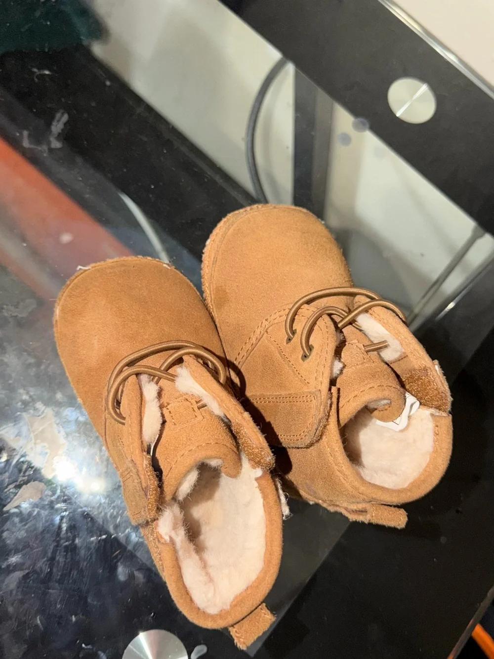 UGG Kids Chestnut Suede Faux-Fur Lined Boots