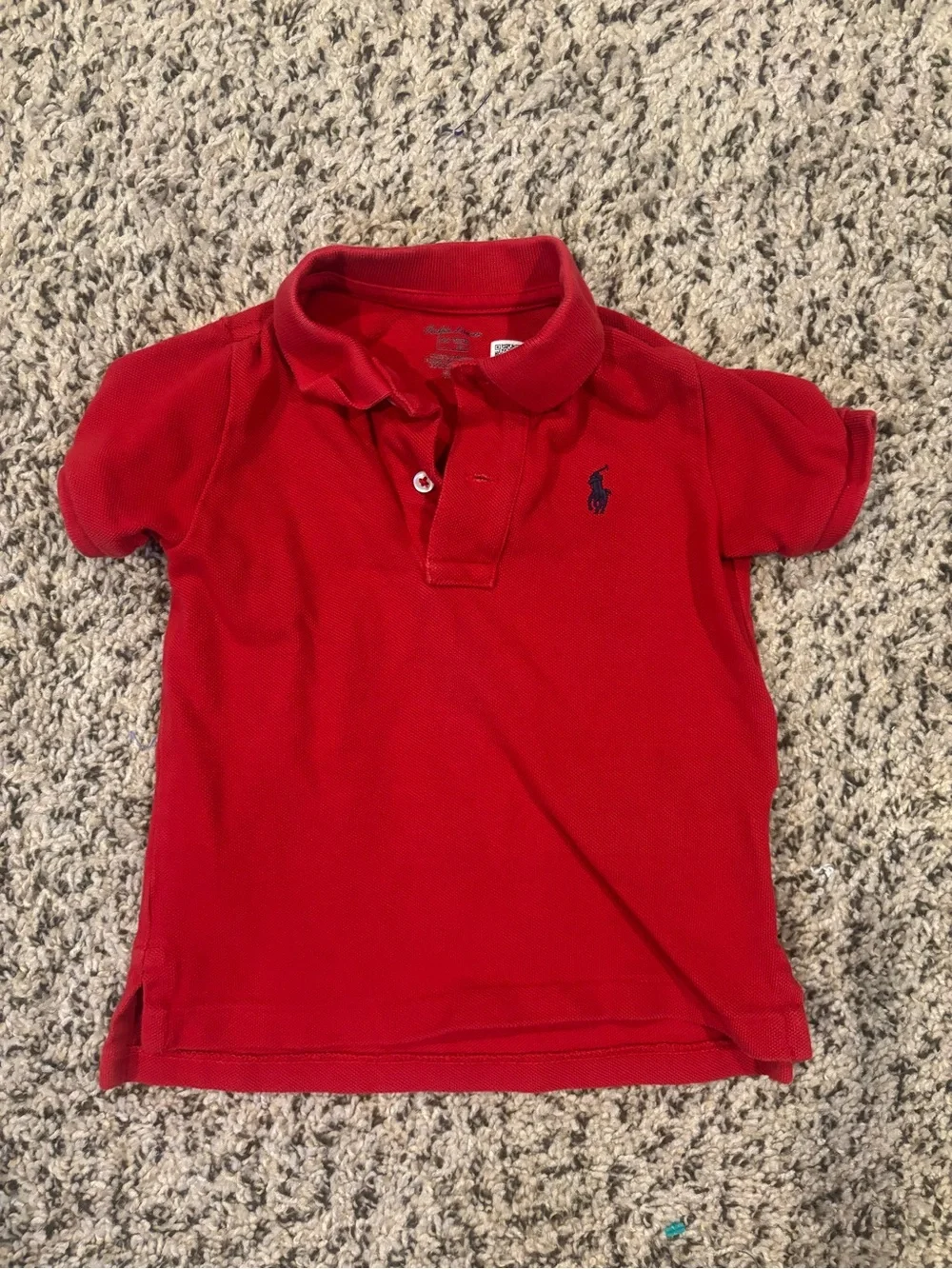 Ralph Lauren Red Polo with Navy Pony Embroidery