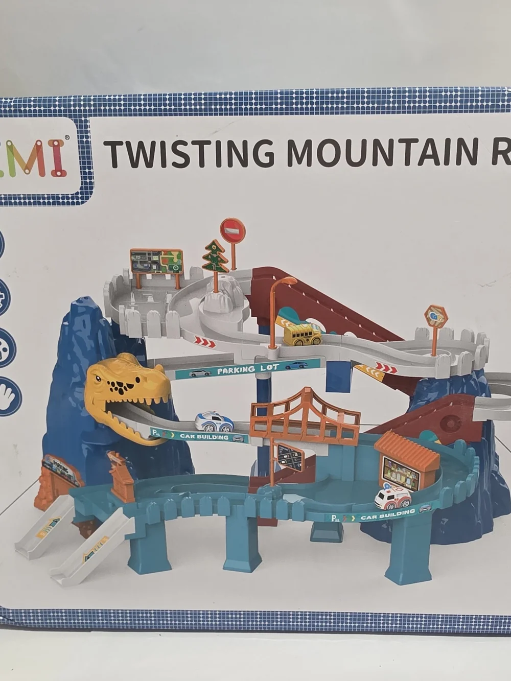 Twisting Mountain Race Playset — Blue/Orange