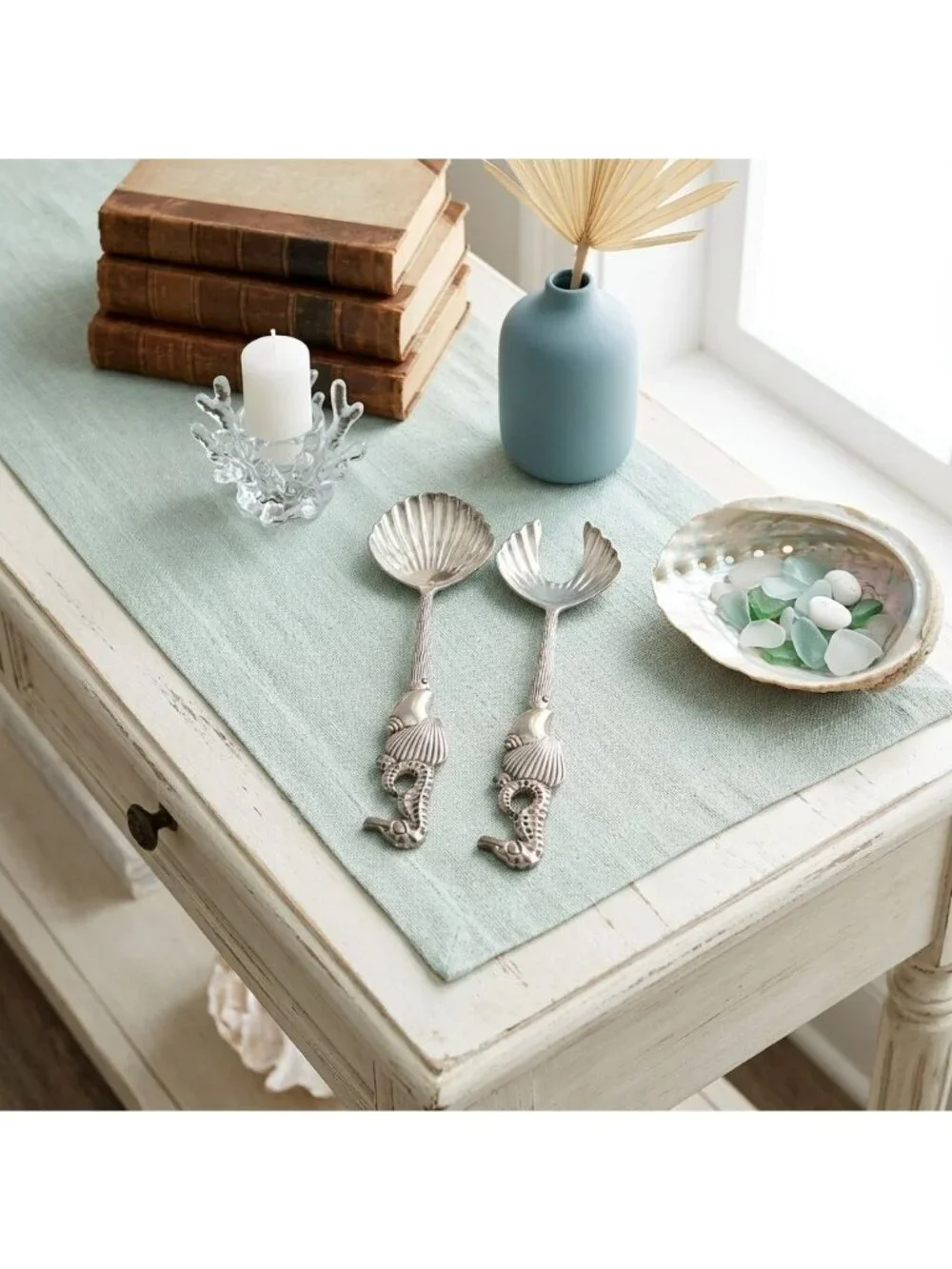 Vintage Godinger Silver Seahorse Shell Salad Serving Set Fork Spoon 11
