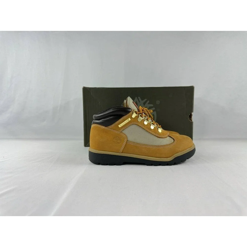 Timberland Field Boots Boys Size 5.5 Wheat Nubuck Leather Hiking 15945
