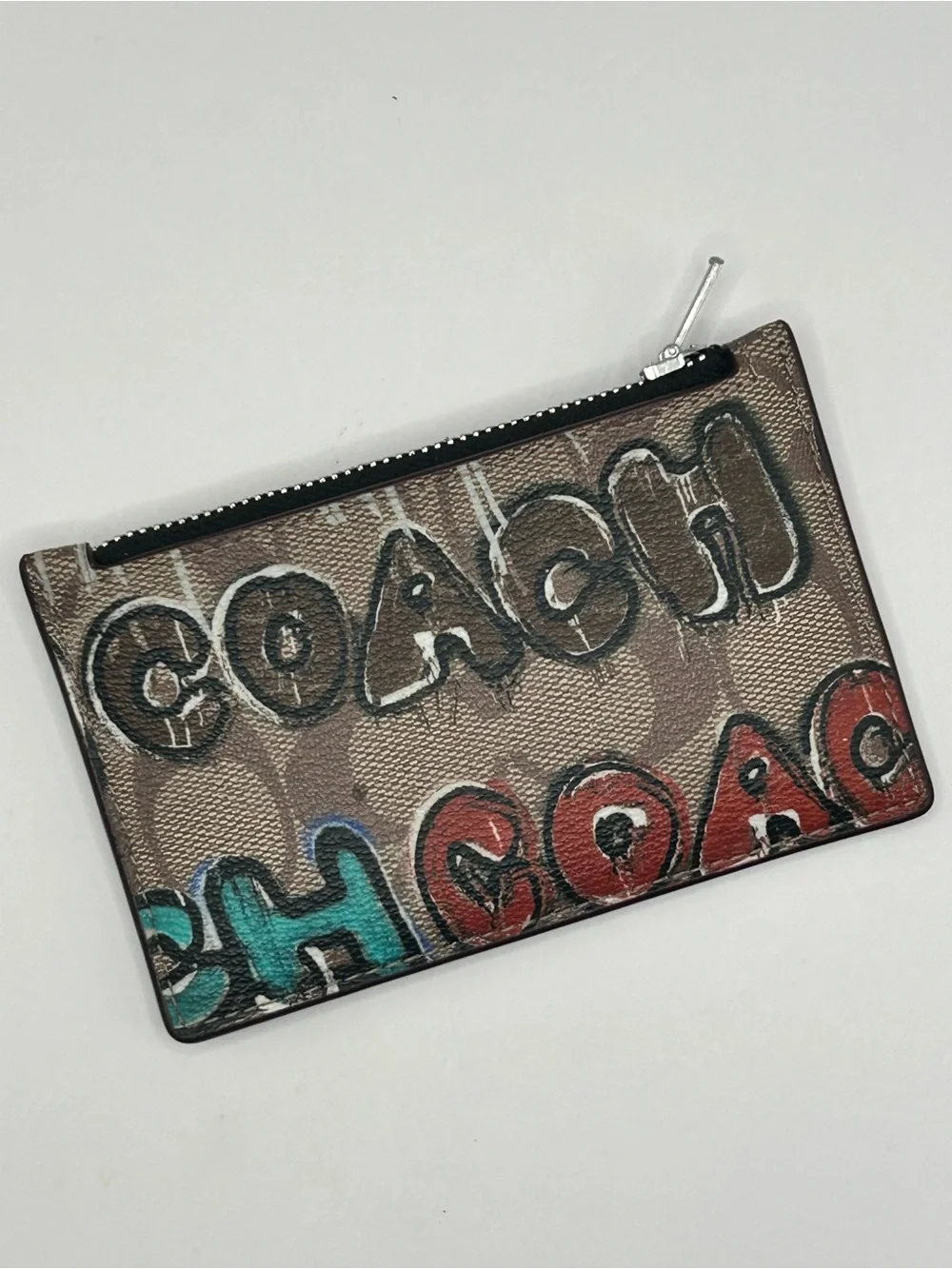 Coach X Mint + Serf  Graffiti Zip Card Holder
