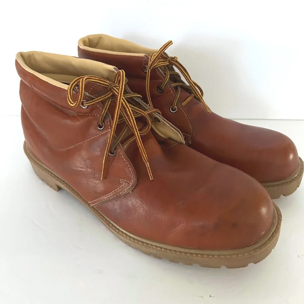 VTG Weinbrenner Leather Chukka Boots‎ Mens 13 W Brown Hiking Boy Scout Lug USA
