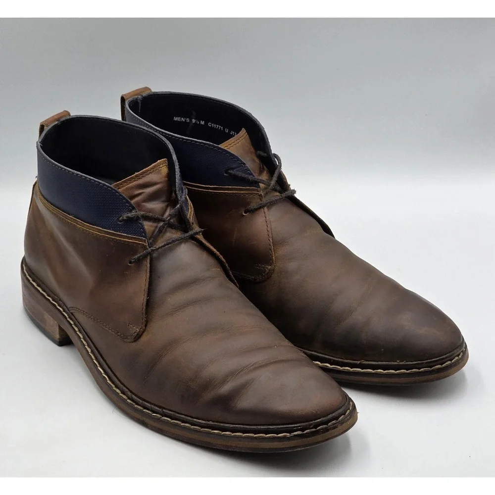 Cole Haan Colton Chukka Boots C11771 Brown Leather Mens Size 9.5‎ M Casual